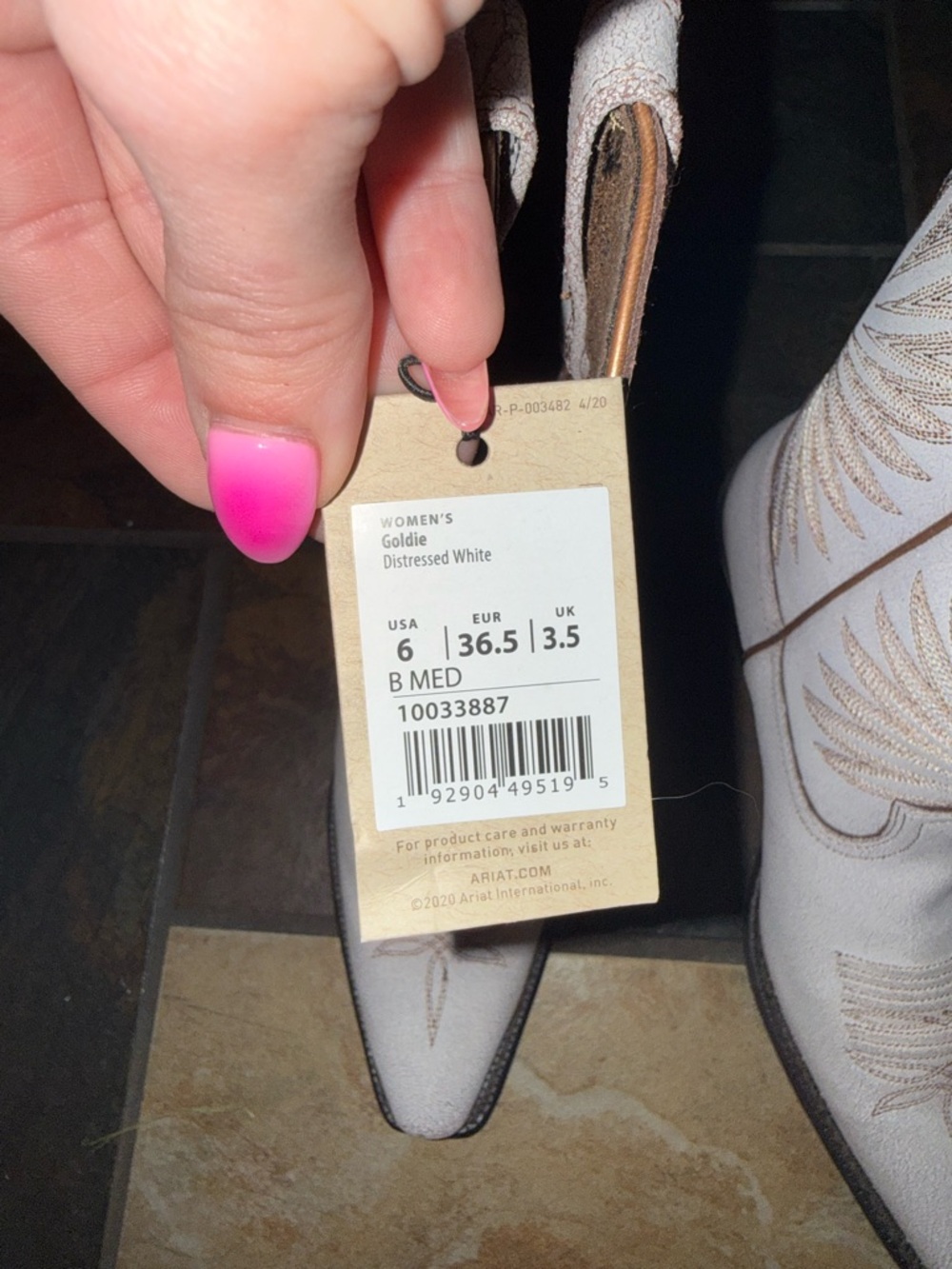 Goldie Pink Western Ankle Boots with Embroidered Detail - Picture 3 of 5